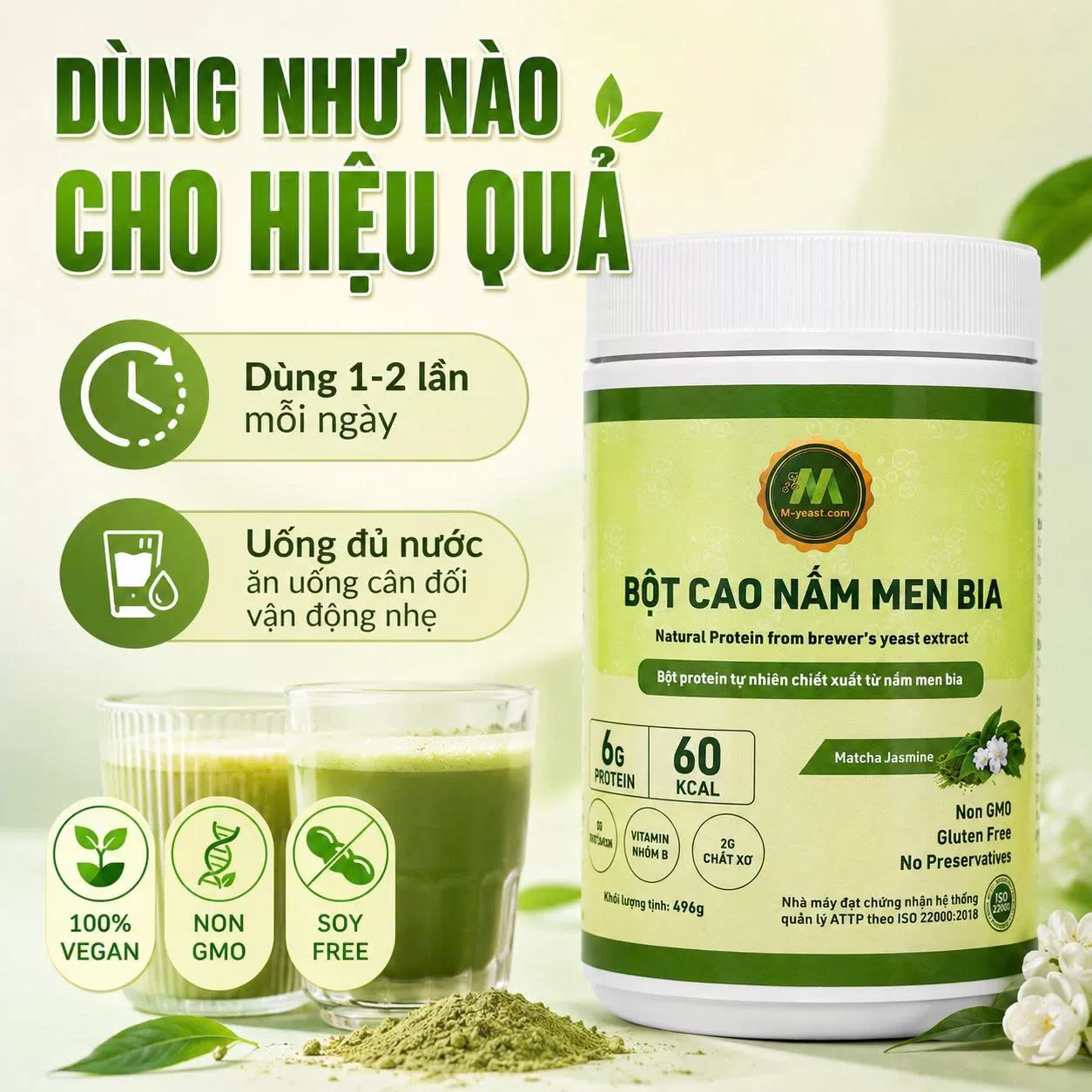 Bột nấm men trà xanh 496g