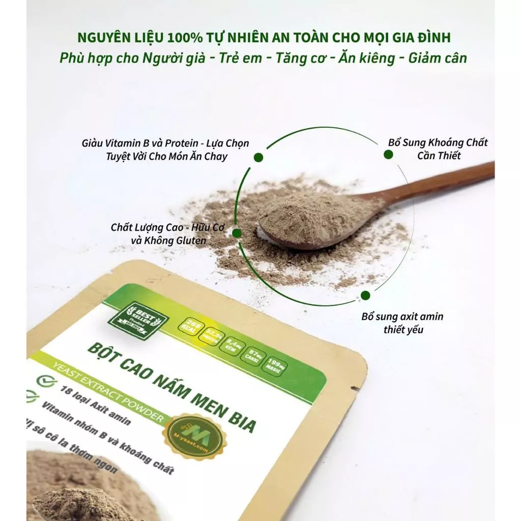 Bột cao nấm men vị sô-cô-la 500g