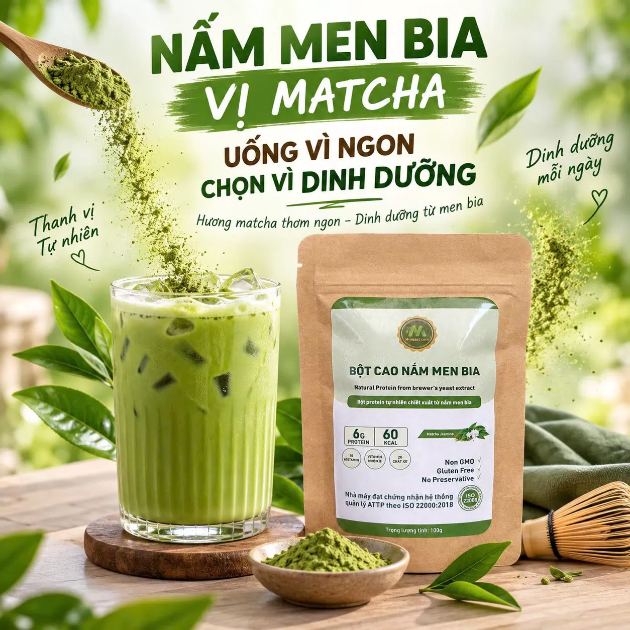 Bột nấm men bia trà xanh 100g