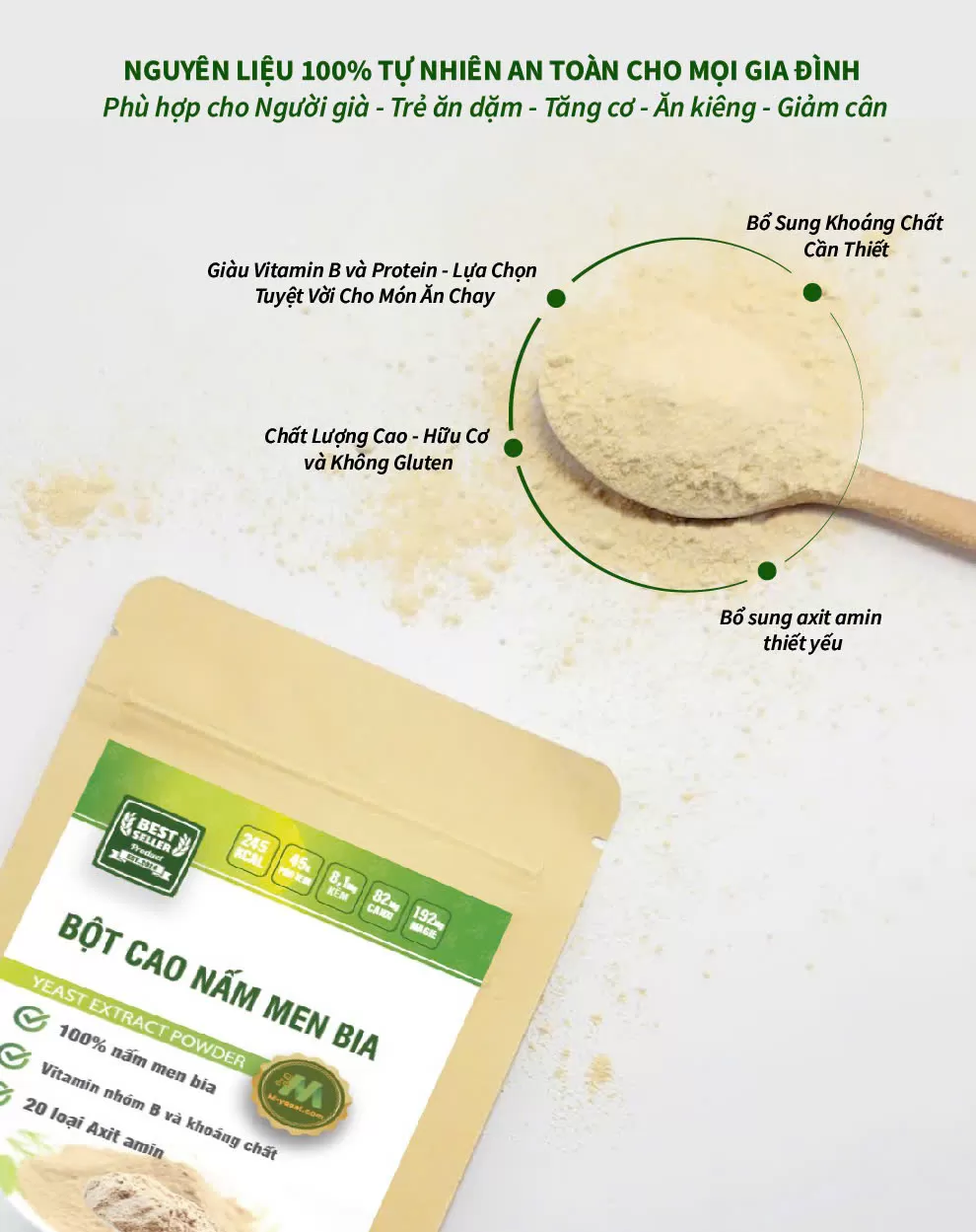 Bột cao nấm men 100g