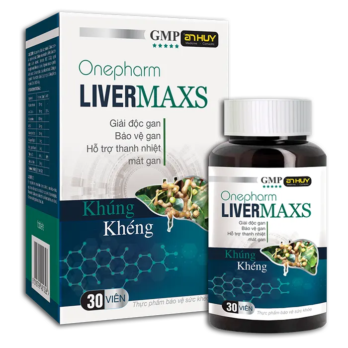 Onepharm LiverMaxs hỗ trợ thanh nhiệt, mát gan, giải độc gan lọ 30 viên