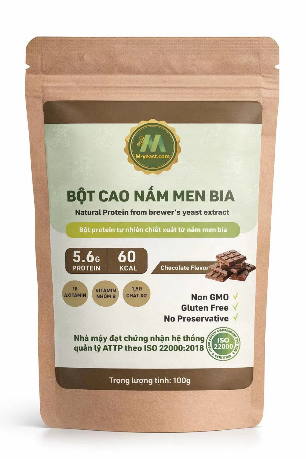 Bột cao nấm men vị sô-cô-la 100g