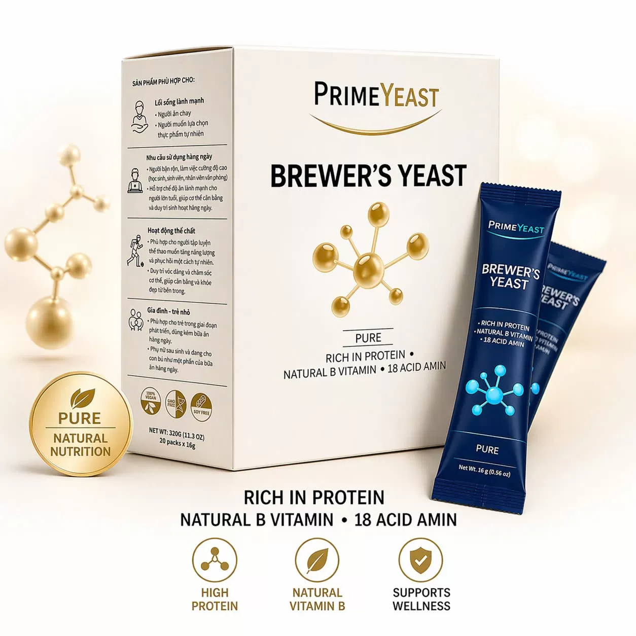 Bột cao nấm men bia - PrimeYeast nguyên chất