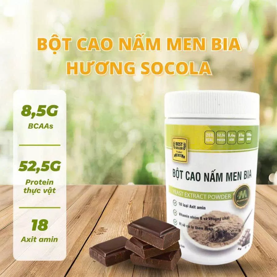 Bột cao nấm men vị sô-cô-la 500g