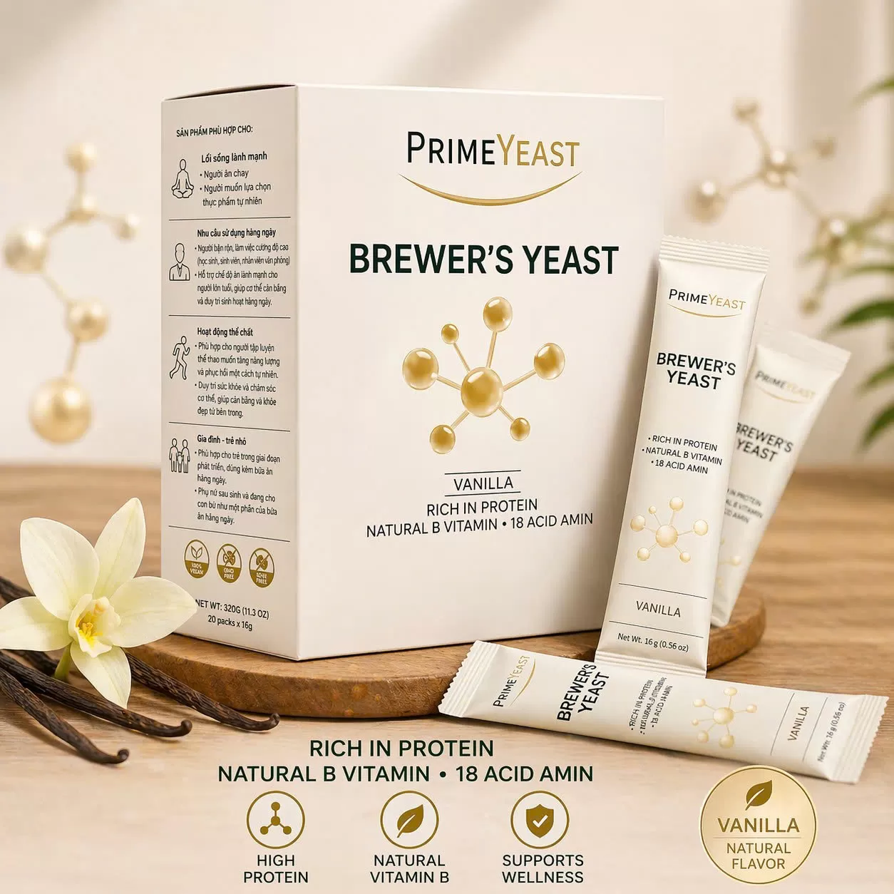 Bột cao nấm men bia - PrimeYeast Hương vani