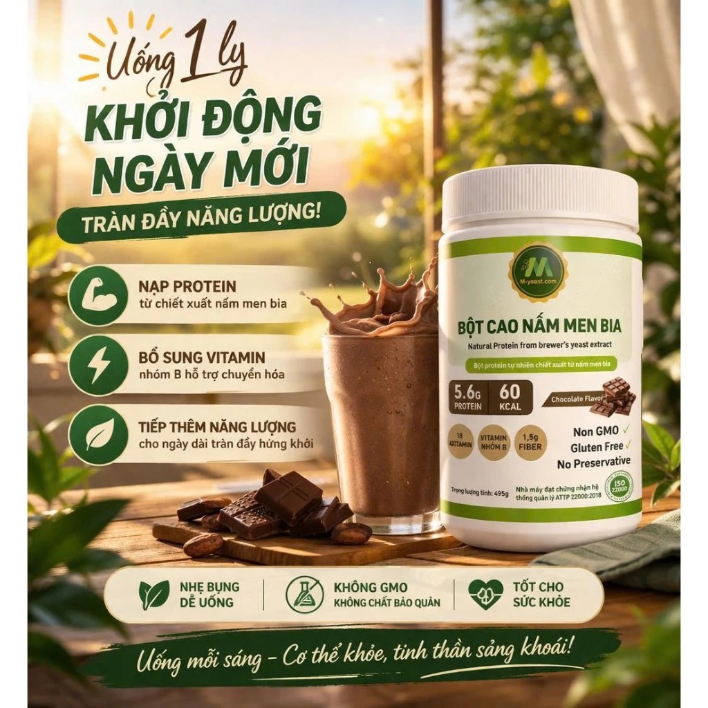 Bột cao nấm men vị sô-cô-la 500g