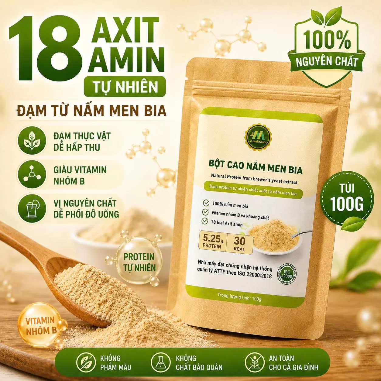 Bột cao nấm men bia nguyên chất 100g