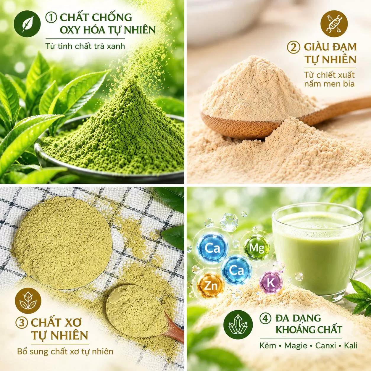 Bột nấm men bia trà xanh 100g